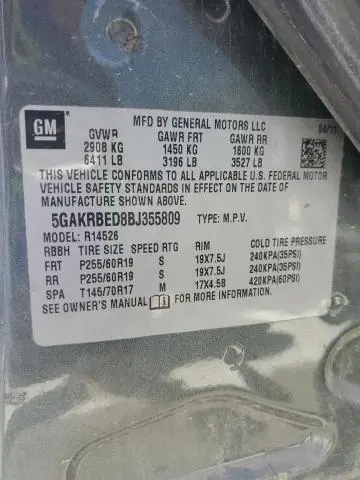2011 BUICK ENCLAVE CXL