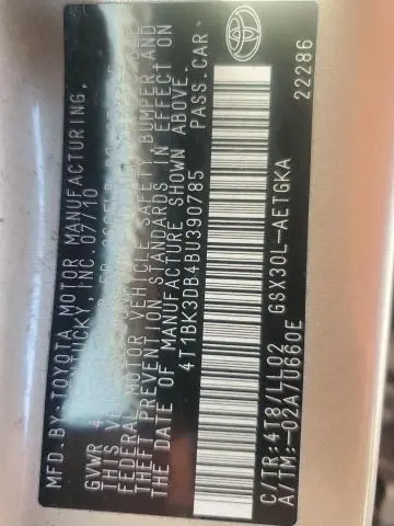 2011 TOYOTA AVALON BASE  