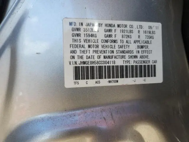 2012 HONDA FIT SPORT