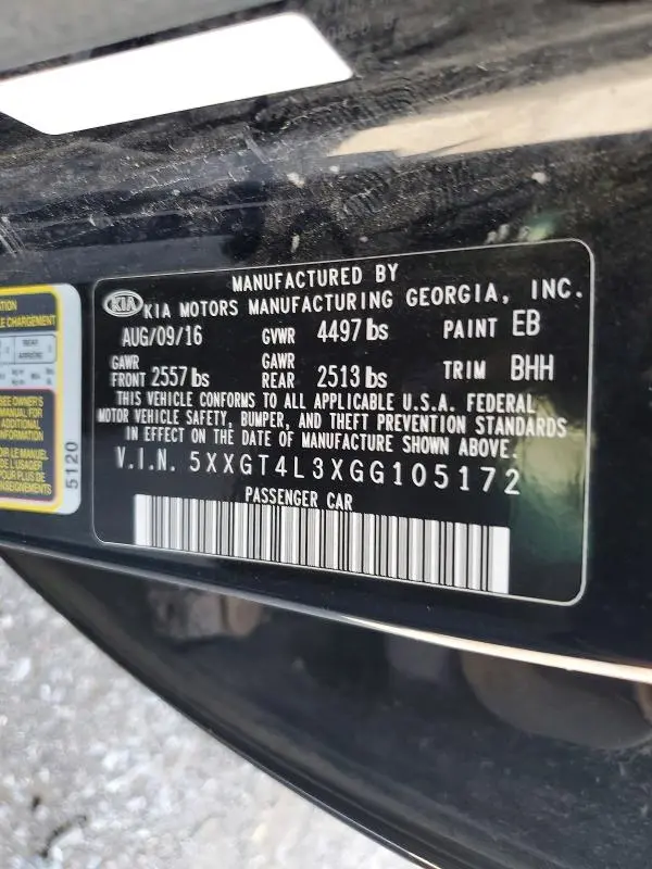2016 KIA OPTIMA LX  