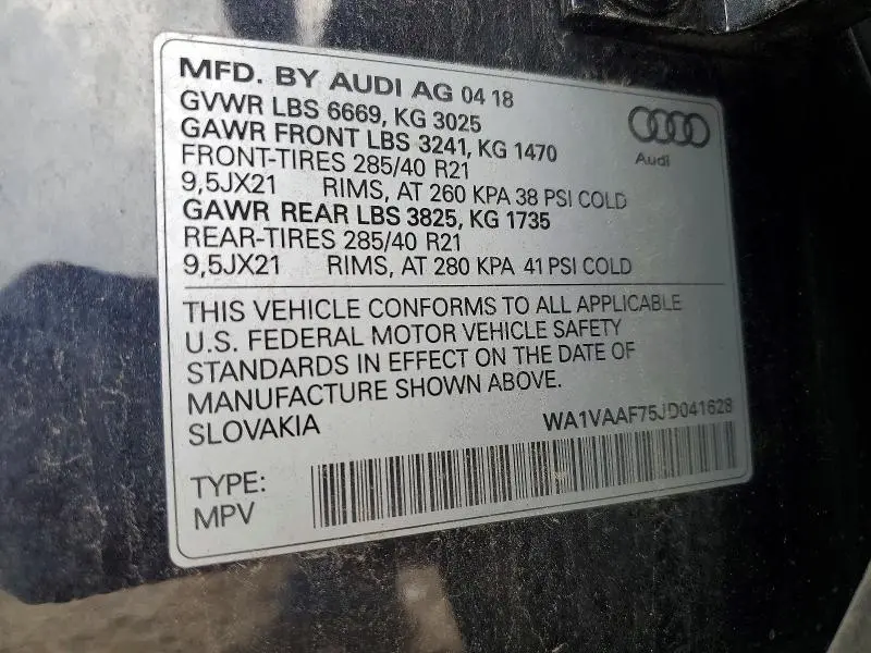 2018 AUDI Q7 PRESTIGE  