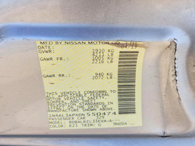 2013 NISSAN ALTIMA 2.5  