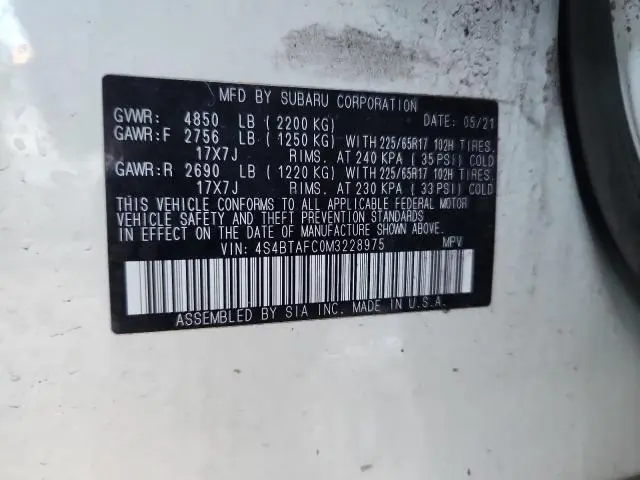 2021 SUBARU OUTBACK PREMIUM  