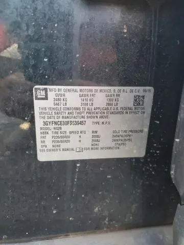 2015 CADILLAC SRX PERFORMANCE COLLECTION  