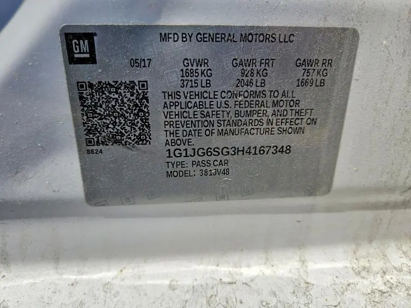2017 CHEVROLET SONIC   