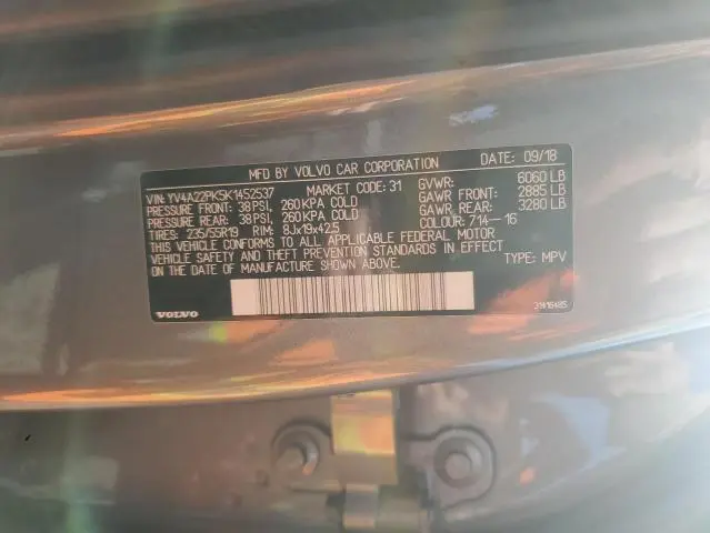 2019 VOLVO XC90 T6 MOMENTUM  