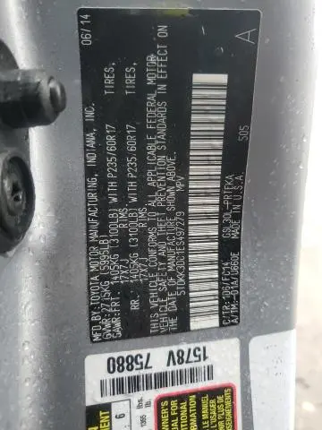 2014 TOYOTA SIENNA LE  