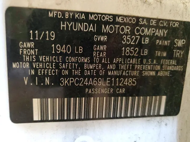 2020 HYUNDAI ACCENT SE  