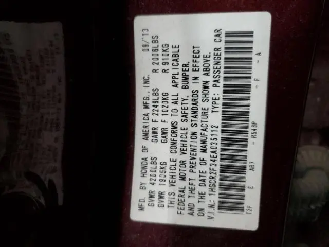 2014 HONDA ACCORD LX