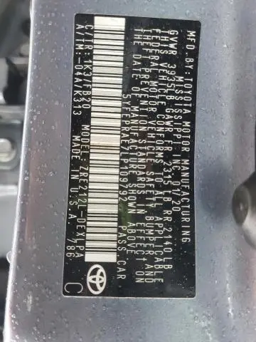 2020 TOYOTA COROLLA LE  