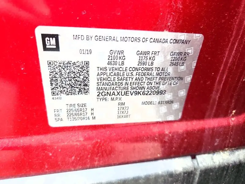 2019 CHEVROLET EQUINOX LT  