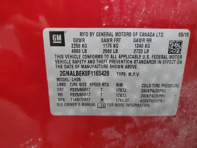 2015 CHEVROLET EQUINOX LT  