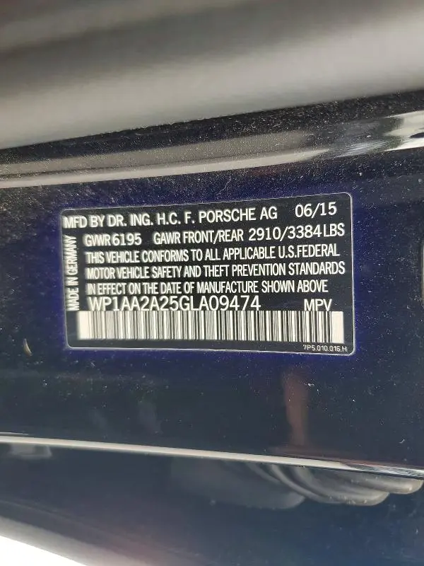 2016 PORSCHE CAYENNE   