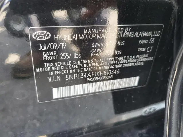 2019 HYUNDAI SONATA LIMITED  