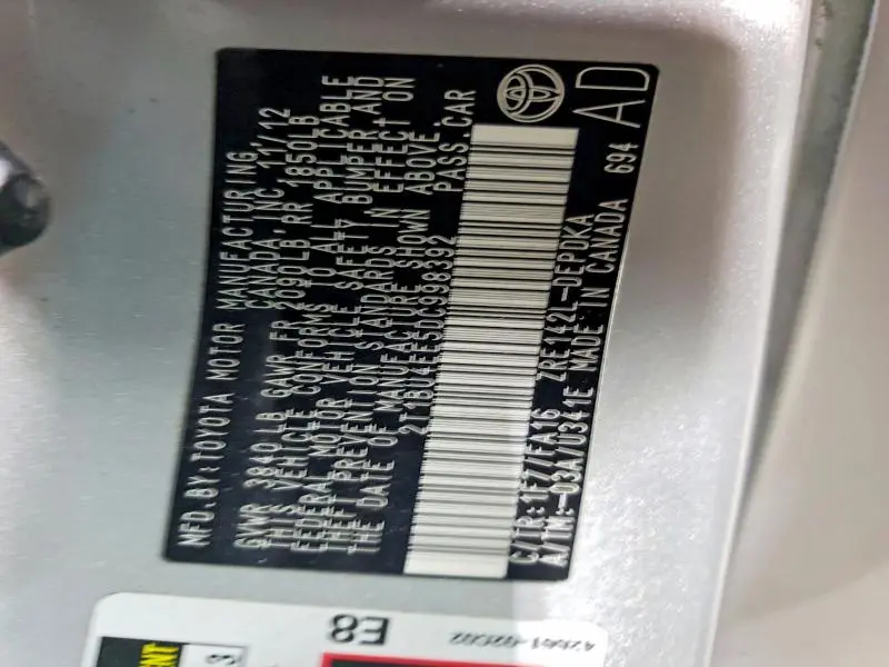 2013 TOYOTA COROLLA BASE  