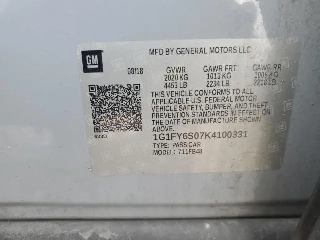 2019 CHEVROLET BOLT EV LT  