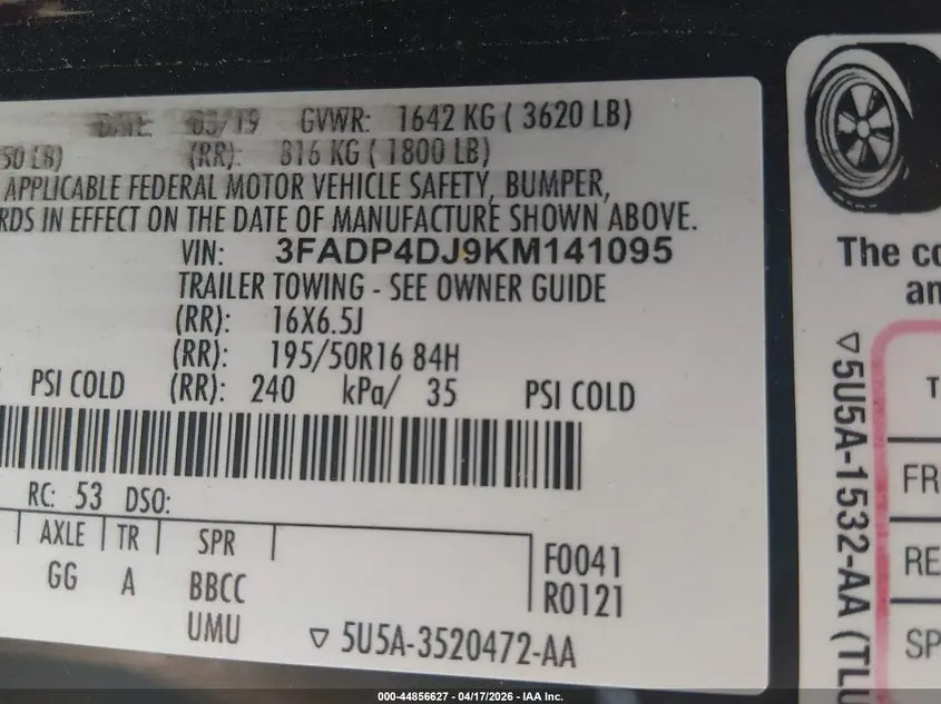 2019 FORD FIESTA ST LINE