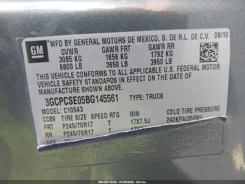 2011 CHEVROLET SILVERADO 1500 LT