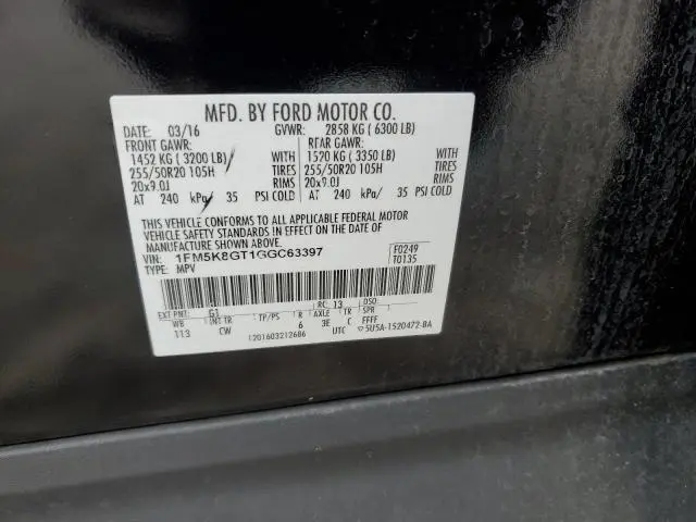 2016 FORD EXPLORER SPORT  