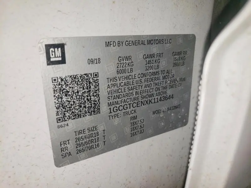 2019 CHEVROLET COLORADO LT  