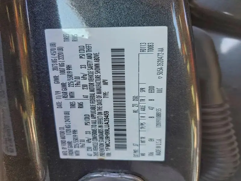 2020 FORD ESCAPE SEL  