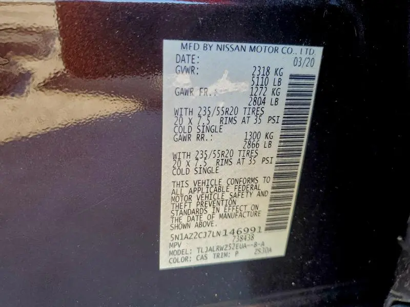 2020 NISSAN MURANO SL  