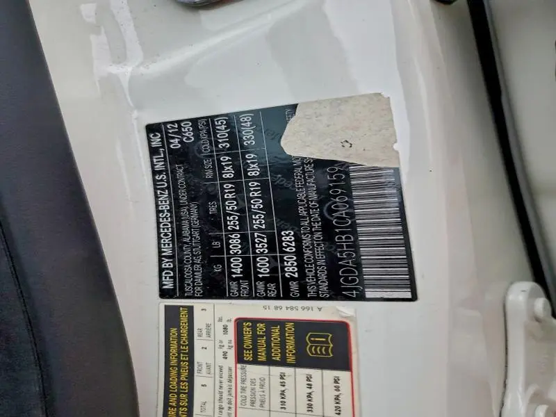 2012 MERCEDES-BENZ ML 350 4MATIC  