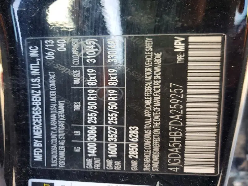 2013 MERCEDES-BENZ ML 350 4MATIC  