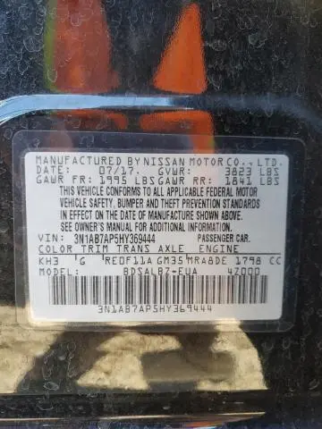 2017 NISSAN SENTRA S  