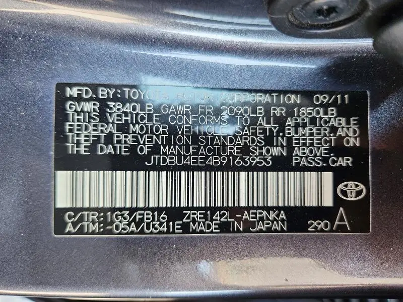 2011 TOYOTA COROLLA LE  