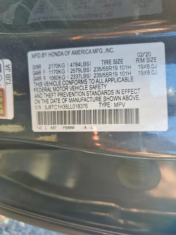 2020 ACURA RDX   