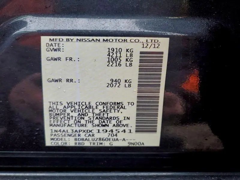 2013 NISSAN ALTIMA 2.5  