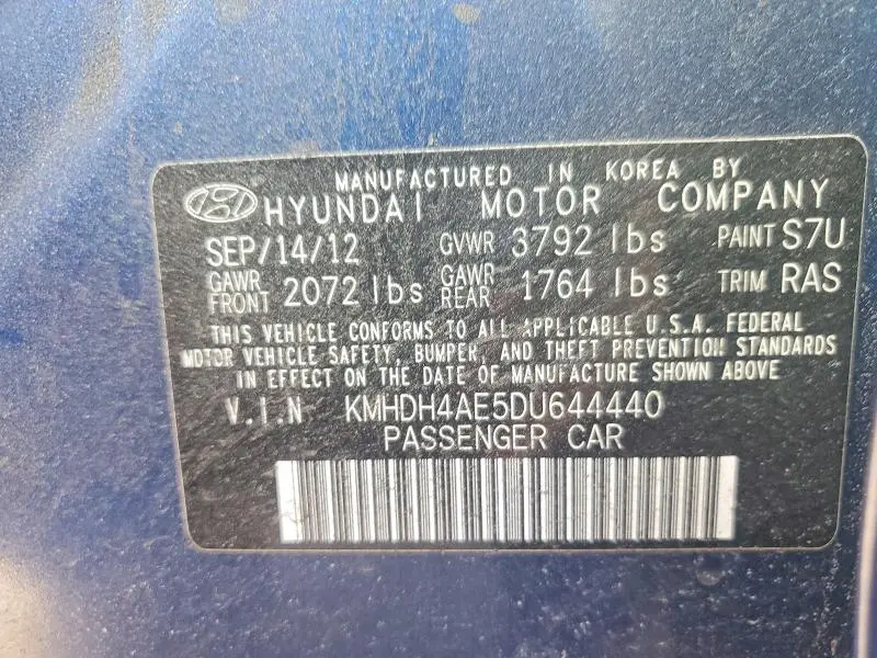 2013 HYUNDAI ELANTRA GLS  