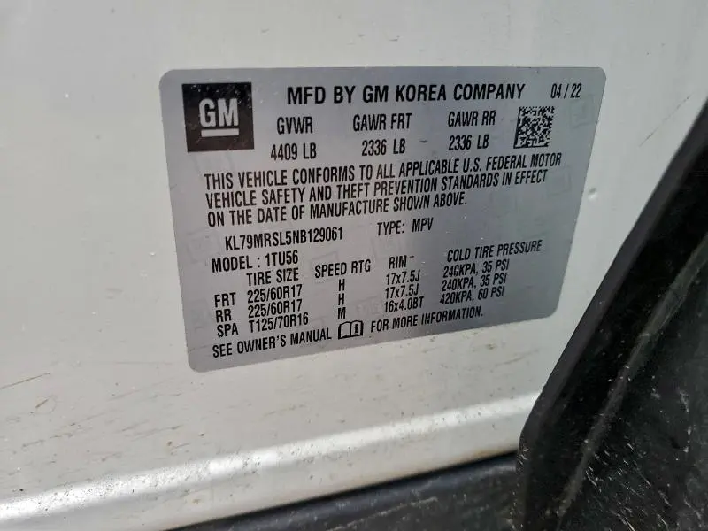 2022 CHEVROLET TRAILBLAZER LT  