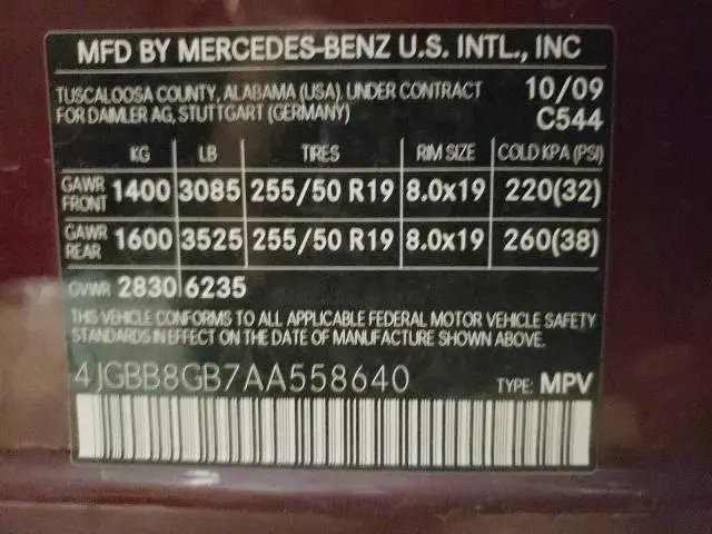 2010 MERCEDES-BENZ ML 350 4MATIC  
