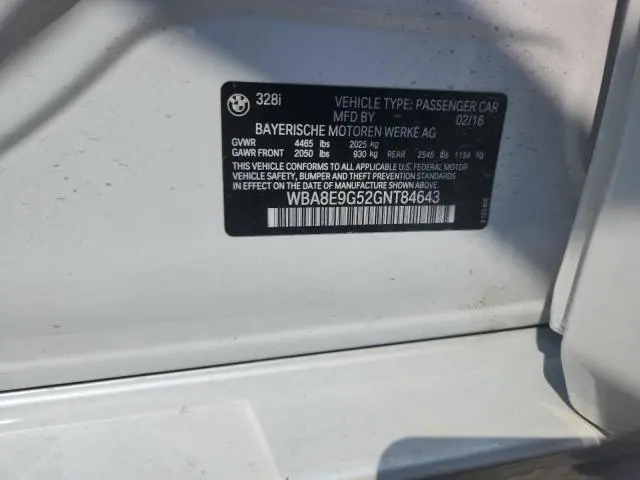 2016 BMW 328 I SULEV  