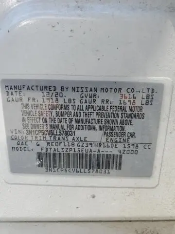 2020 NISSAN KICKS SV  