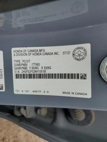 2022 HONDA CIVIC SPORT  