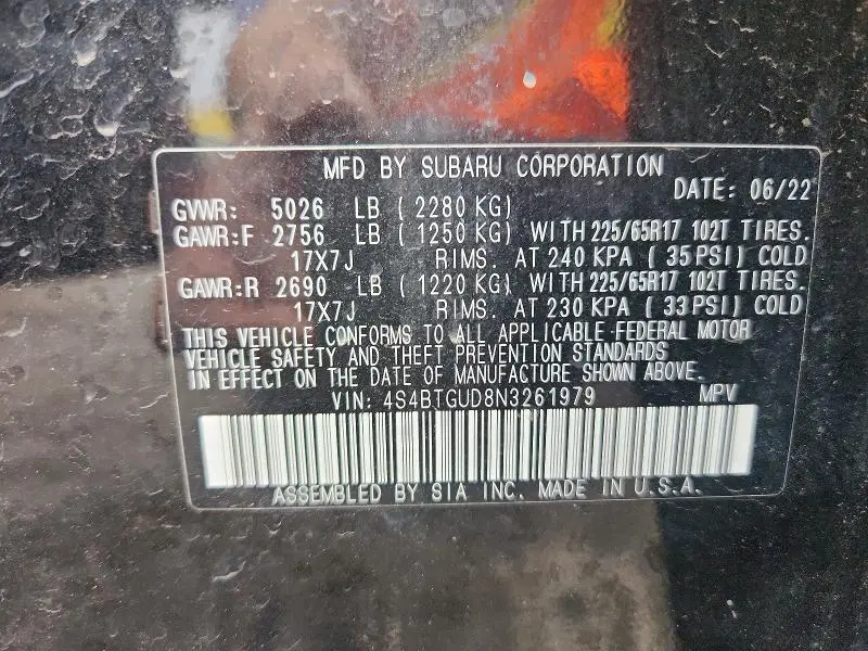 2022 SUBARU OUTBACK WILDERNESS  