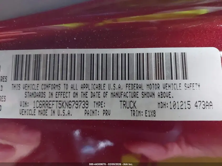 2019 RAM 1500 BIG HORN/LONE STAR  4X2 5'7 BOX