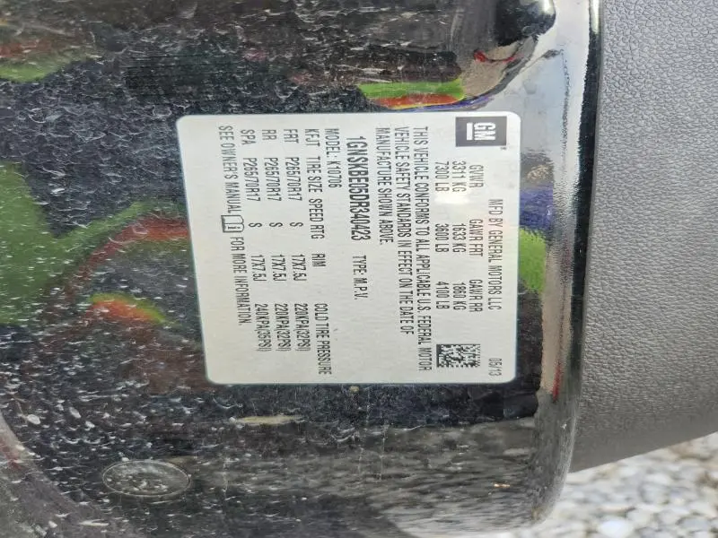 2013 CHEVROLET TAHOE K1500 LT  