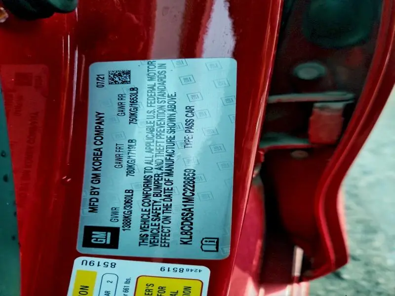 2021 CHEVROLET SPARK 1LT  