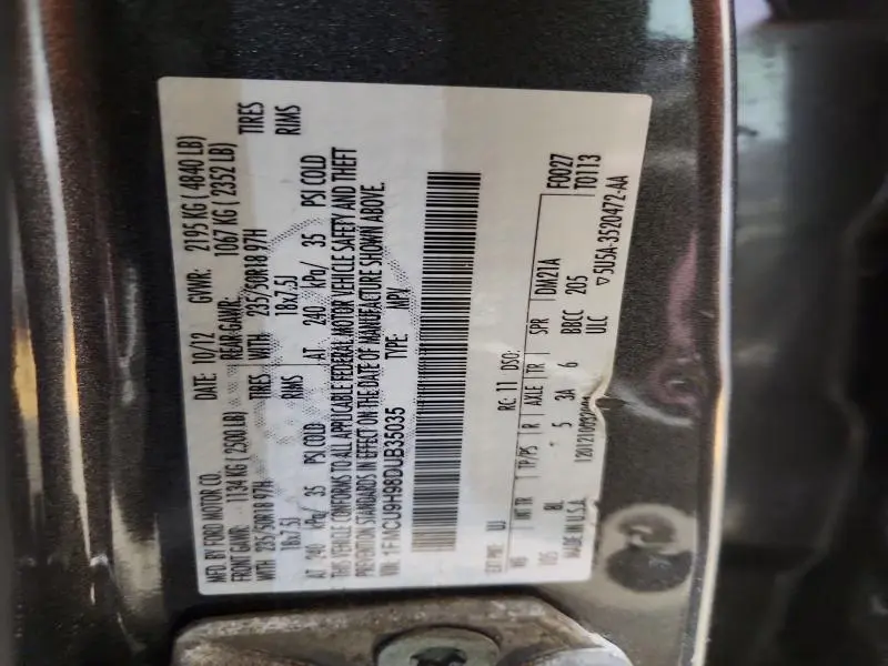 2013 FORD ESCAPE SEL  