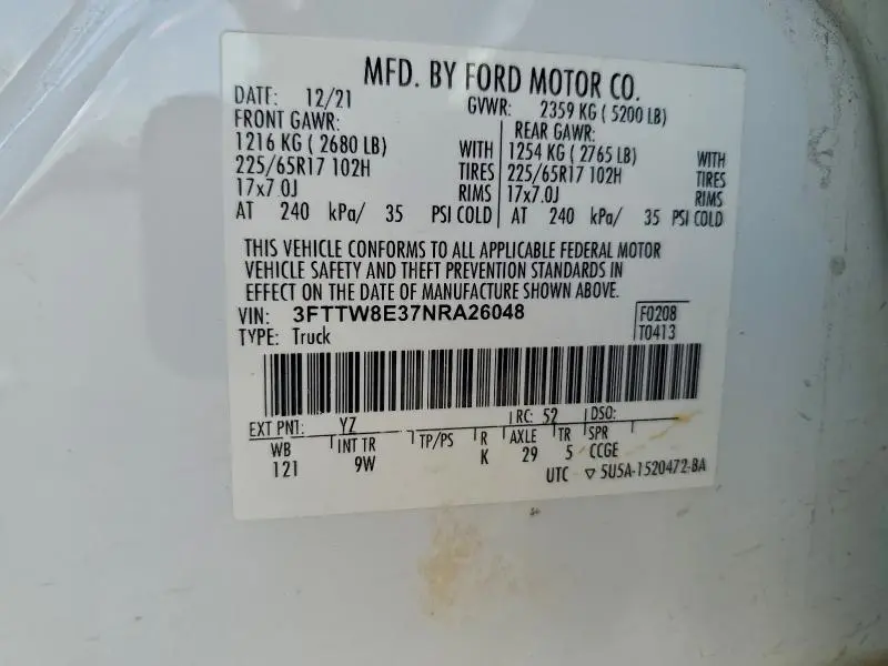 2022 FORD MAVERICK XL  