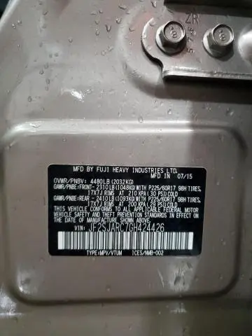 2016 SUBARU FORESTER 2.5I LIMITED  