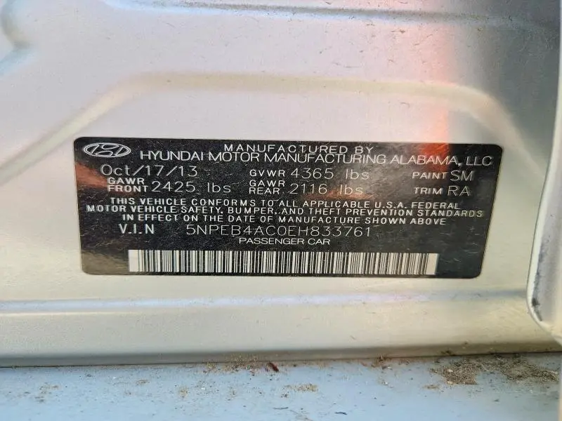 2014 HYUNDAI SONATA GLS  