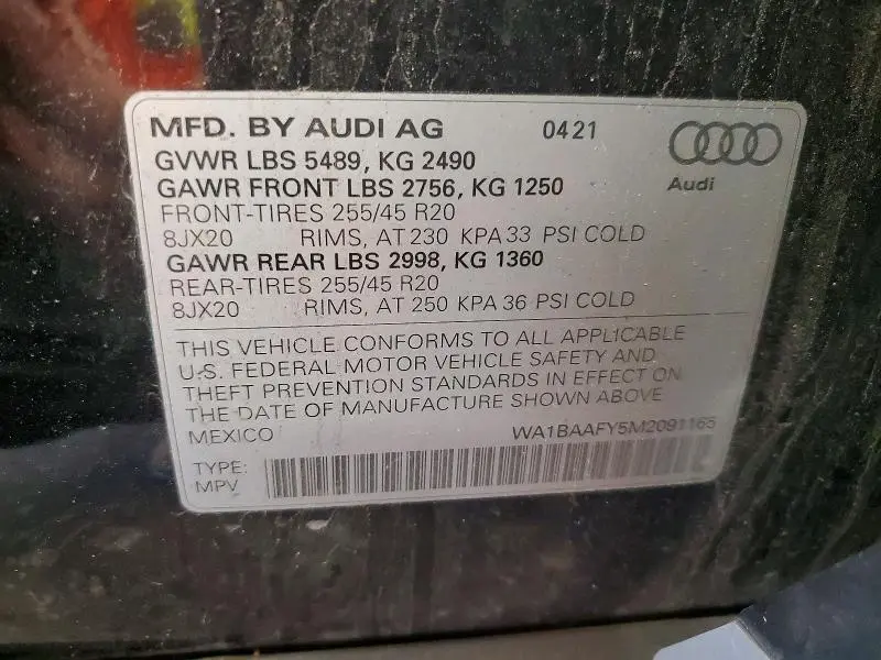 2021 AUDI Q5 PREMIUM PLUS  