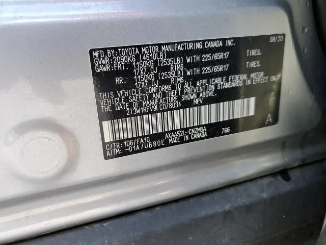 2020 TOYOTA RAV4 XLE  