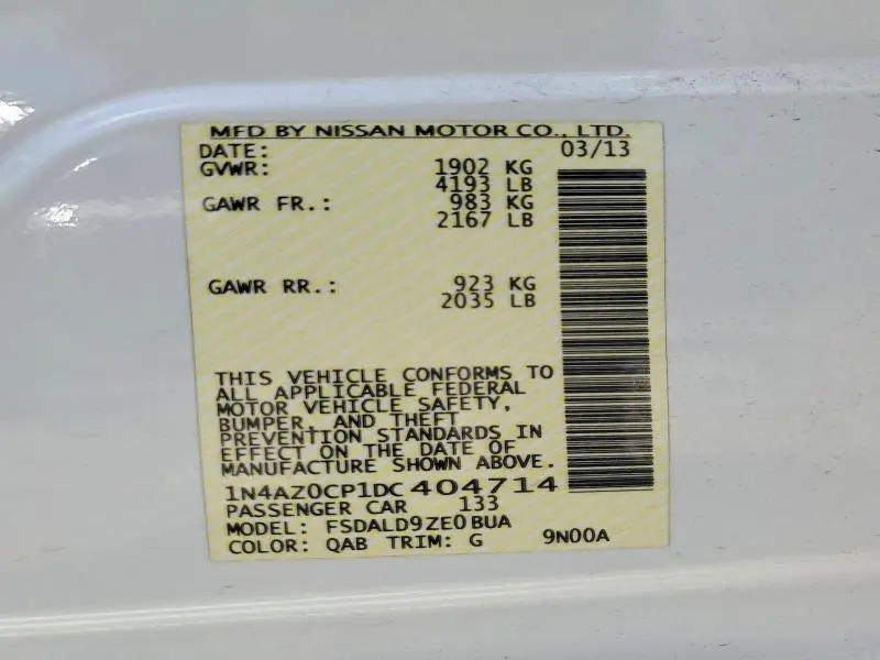 2013 NISSAN LEAF S  