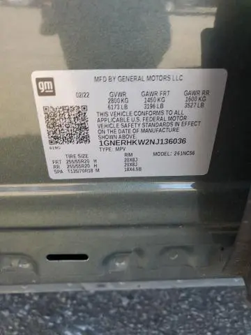 2022 CHEVROLET TRAVERSE LT  